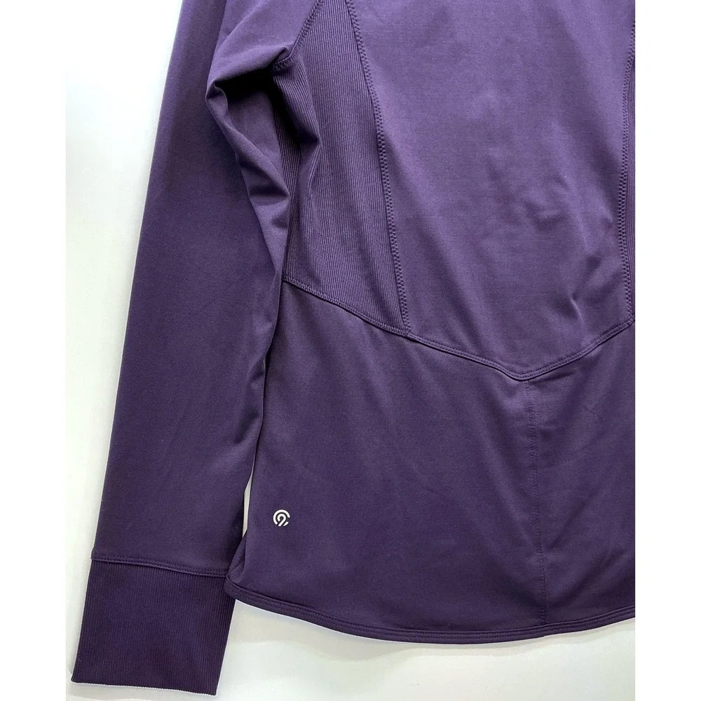 Champion C9 Athletic Zip Jacket Purple Sz M Athleisure Running Thumbholes - Picture 7 of 9